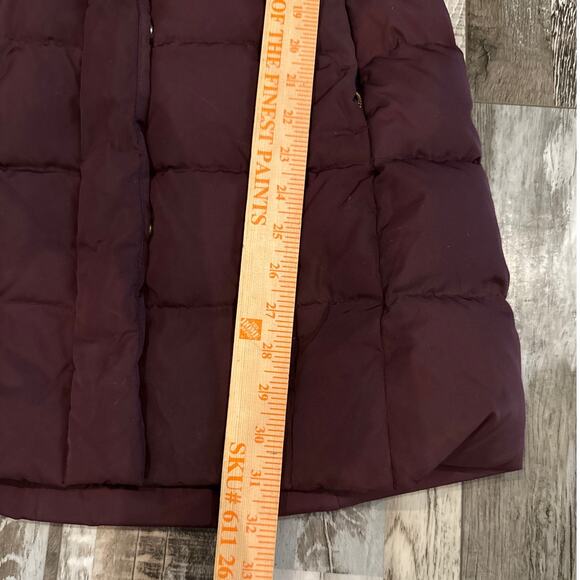 Cole Haan Signature Hooded Down Puffer Coat Small Merlot Baffle-Box Quilted - Picture 13 of 16